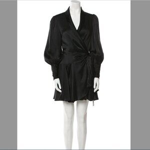 Zimmermann Black 100% Silk Wrap Dress Size Small